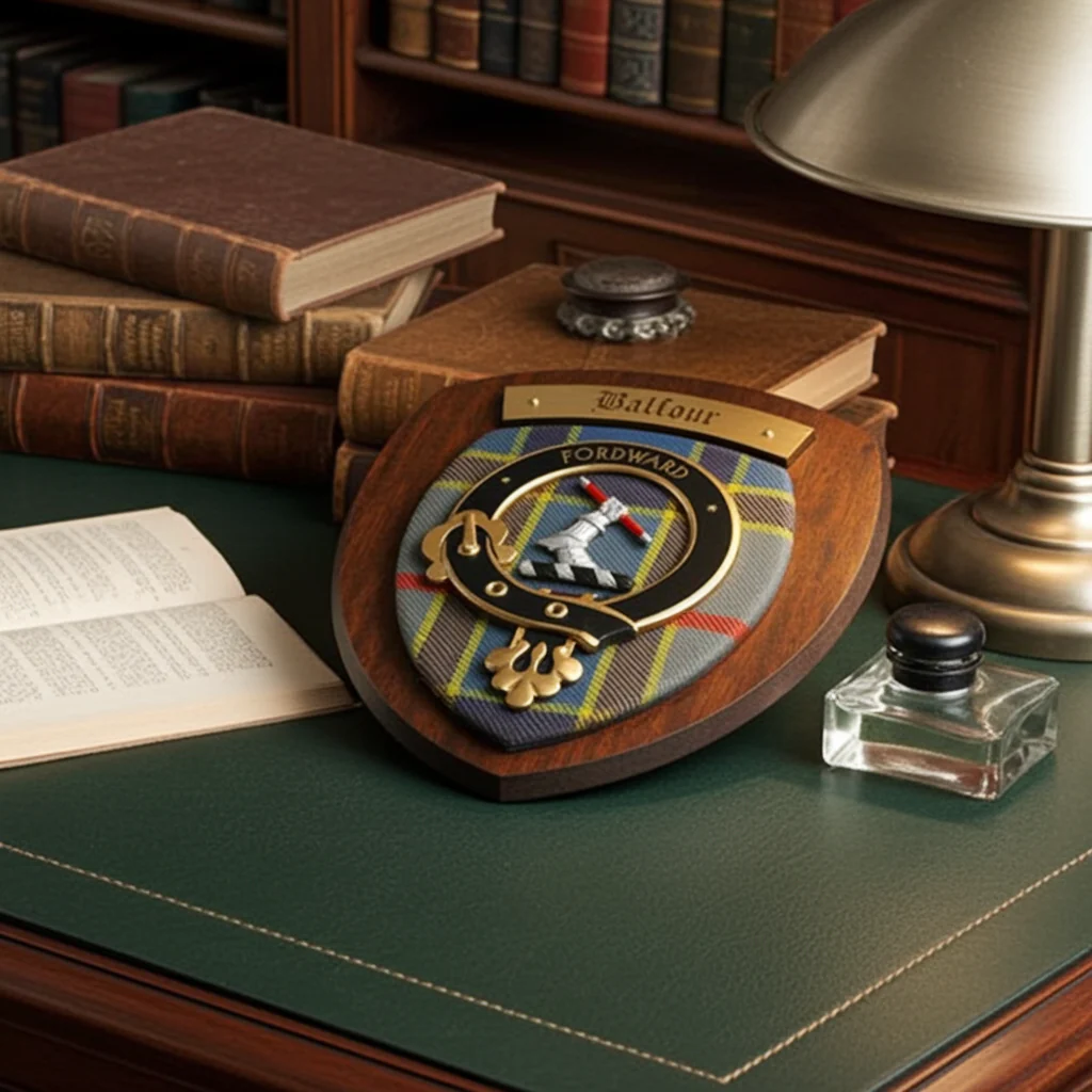 Handmade Clan Crest Plaque on Real Tartan - Image 3